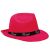 Pinkfarbener JGA-Hut mit schwarzem Braut-Hutband
