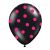 Schwarzer Luftballon mit pinkfarbenen Punkten