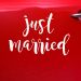 Deko-Aufkleber für das Hochzeitsauto mit Just Married-Schriftzug