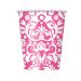 Pinkfarbener Damast-Pappbecher für die Bridal Shower