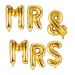Goldfarbene Mr & Mrs Buchstaben-Girlande für Hochzeit und Polterabend