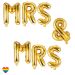 Buchstaben-Ballons Mrs & Mrs - Hochzeit-Deko für lesbische Paare - Gold