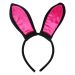 Haarreif mit Bunny-Ohren in Pink-Schwarz - Fasching