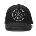 Schwarze Herren JGA-Trucker-Cap mit Kreuz und Jahreszahl