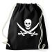 Schwarzer Rucksack mit Totenkopf für Piratenkostüme
