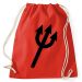Roter Rucksack mit Dreizack für Teufelkostüme