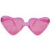 Rosafarbene Fun-Brille in Herz-Form aus Kunststoff - Frontalansicht