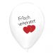 Weiße Hochzeit-Luftballons mit Frisch Verheiratet-Motiv für Ballonkarten
