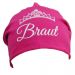 Pinkfarbene Braut-Mütze mit Diadem-Motiv für den JGA