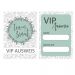 JGA-VIP-Pass im Blumen-Design mit Team Braut-Motiv