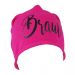 Pinkfarbene JGA Beanie-Mütze mit schwarzem Braut-Schriftzug