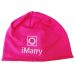 Pinkfarbene JGA-Mütze mit iMarry-Motiv - Front
