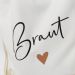 Stilvoller Braut-Schriftzug mit kupferfarbenem Herzchen