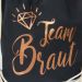 Team Braut-Schriftzug in Kupfer auf schwarzem Stoffbeutel