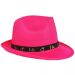 Pinkfarbener JGA Braut-Hut mit schwarzem I Do-Hutband