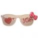 JGA Rasterbrille in Weiß mit rosa Schleife