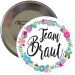 Junggesellenabschied Button Team Braut mit Blumen-Motiv