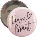 JGA-Button Team Braut - Plain Hearts - Blush-Rosa