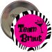 Team Braut-Button im Zebra-Design für den Junggesellinnenabschied