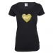 Schwarzes JGA-Damenshirt mit goldfarbenem Braut-Herz