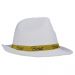 Weißer Gangster-Hut mit Braut-Hutband für den JGA
