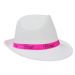 JGA Hut - Braut - Weiss mit pinkfarbenem Hutband