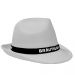 Weißer Gangster-Hut mit Bräutigam-Hutband für den JGA
