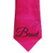 Pinkfarbene Glitzer-Krawatte mit Braut-Motiv - Aufduck