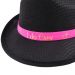 Gangster-Hut I do Crew - Schwarz mit pinkfarbenem Hutband