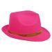 Pinkfarbener JGA-Hut mit goldfarbenem Trauzeugin-Hutband