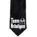 Schwarze Junggesellenabschied-Krawatte mit Team Bräutigam-Motiv - nah