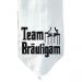 Team Bräutigam-Aufdruck auf weißer Herren-Krawatte