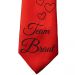 Team Braut-Motiv mit Herzen auf roter Damen JGA-Krawatte