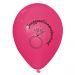 Pinkfarbene Luftballons mit Junggesellinnenabschied-Aufdruck

