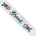 Weiße Braut-Schärpe im Blumen-Design für den Junggesellinnenabschied
