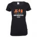 Schwarzes Damen JGA-Shirt mit Hard Rock Abschiedstour-Motiv