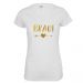 Weisses Braut JGA-Shirt mit goldfarbenem Herz und Pfeil-Aufdruck