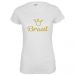 Weißes JGA Braut T-Shirt mit goldfarbener Schrift