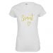 T-Shirt "Braut" - Plain Hearts - GOLD - Weiß