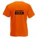 Orangefarbenes Herren-JGA-Shirt mit Eheknast-Schriftzug - Rückansicht