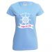 Hellblaues JGA Damen-Shirt mit Hafen der Ehe-Aufdruck