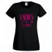 Schwarzes Damen-T-Shirt mit Ladies on Tour-Schriftzug