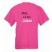 Pinkes Herren-JGA-Shirt mit Namen des Bräutigams - Rückseite