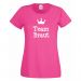 Pinkfarbenes Junggesellenabschied-T-Shirt mit Team Braut-Schriftzug und Krone