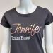 Team Braut-Shirt für den JGA - Schwarz mit individuellem Namens-Print in Rosegold