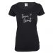 Stilvolles schwarzes Team Braut JGA-Shirt mit modernem Herz-Motiv