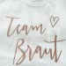 Weisses T-Shirt mit Team Braut-Print in Rosegold