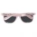 Blush-Rosa-farbene JGA-Sonnenbrille mit Braut-Aufdruck