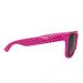Pinkfarbene Fun-Sonnenbrille mit schwarzen Punkten
