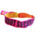 Pinkfarbenes JGA Stoff-Armband mit Braut Security-Aufschrift
